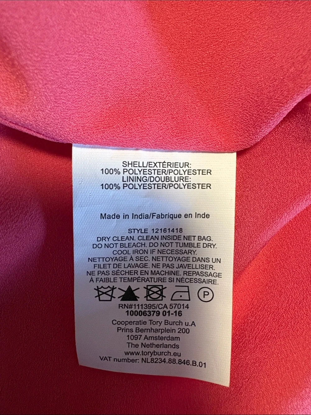 Tory Burch Pink Dress with Red/orange Floral Embroidery size 4